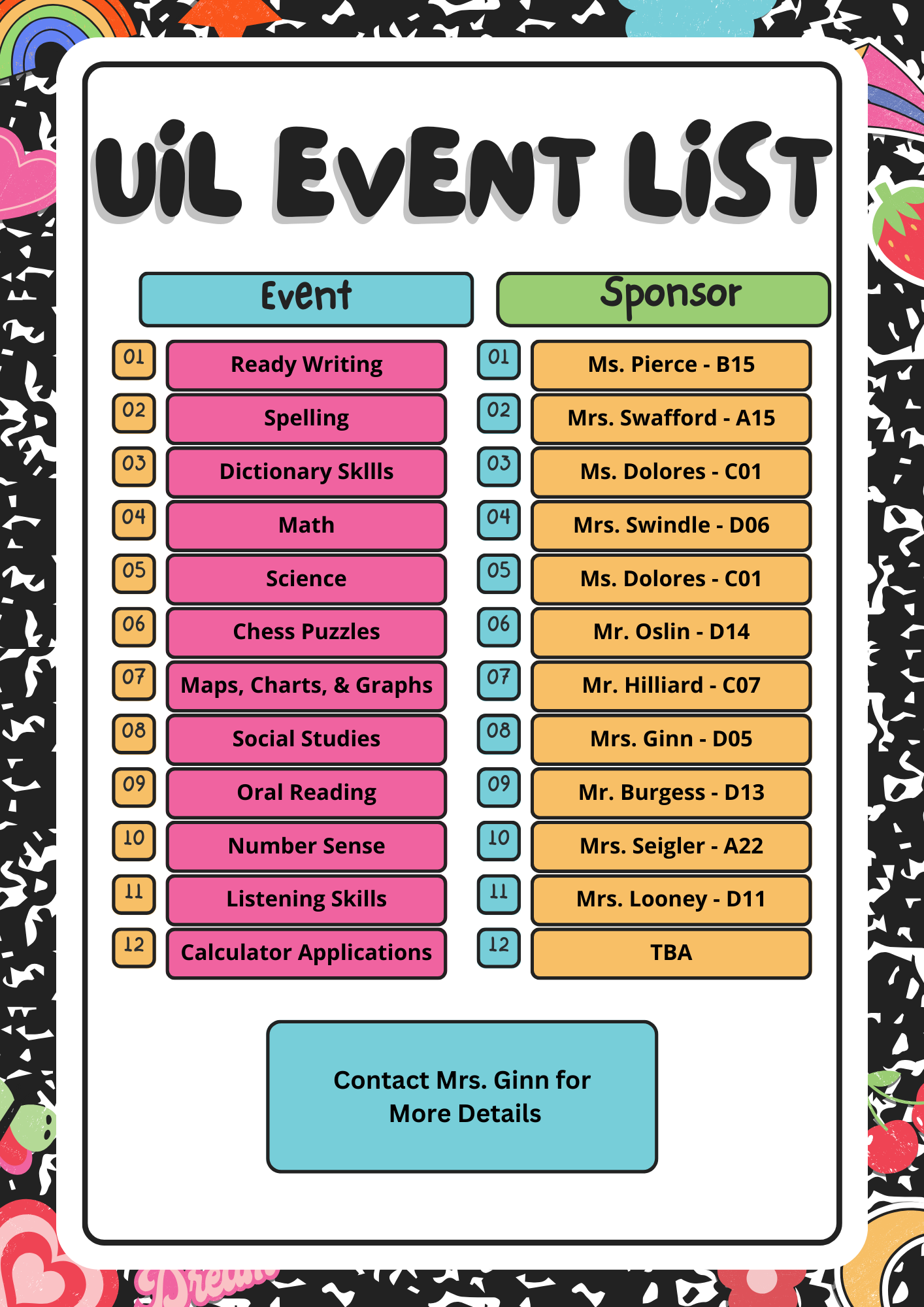 UIL Sponsor List